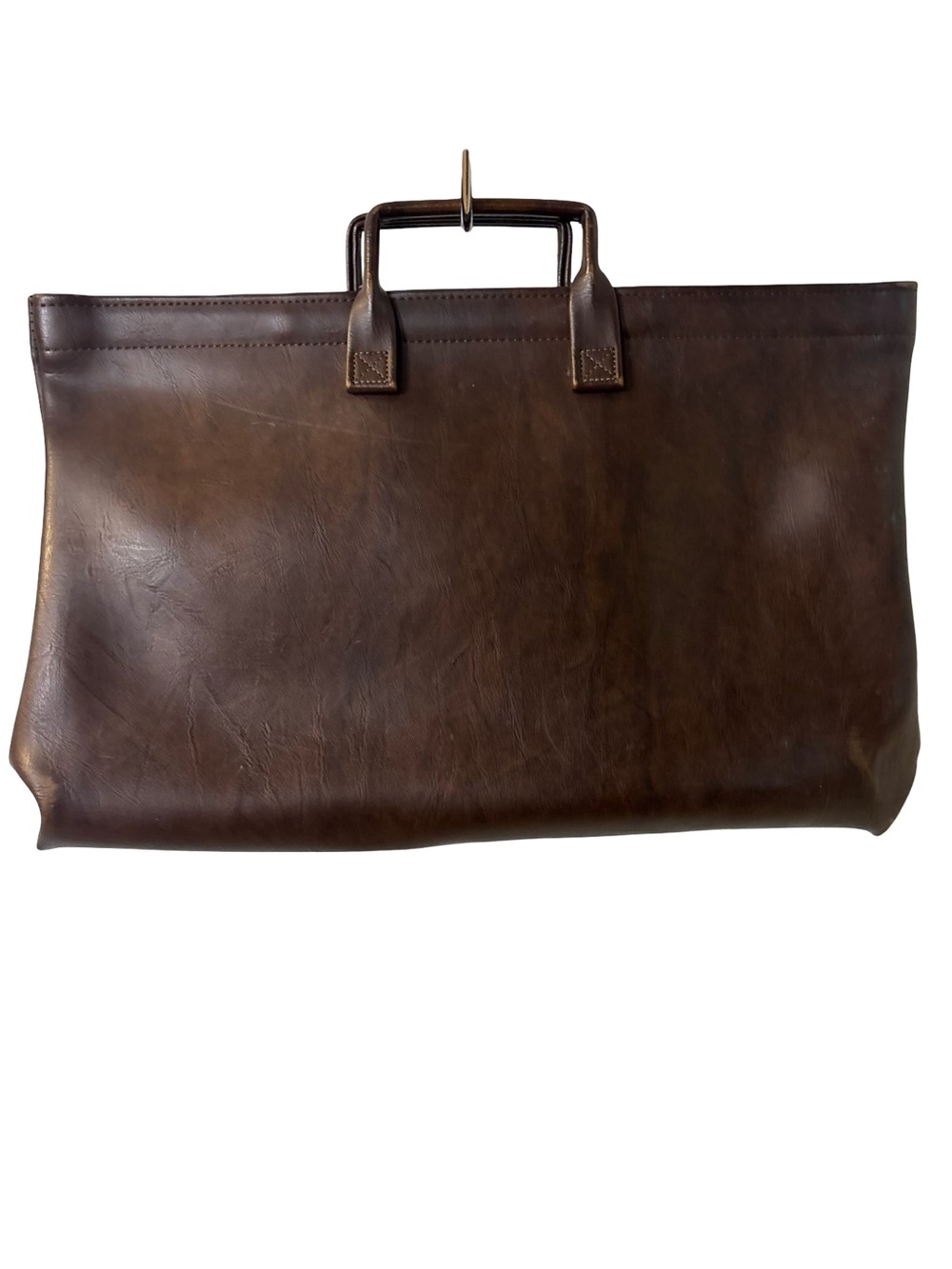 IBM VTG Brown Leather Briefcase Collectible Durable Old Money Portfolio Tote